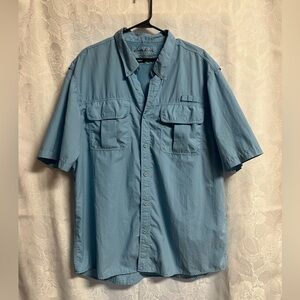 North River Men's Light Blue Casual Button Down Shirt